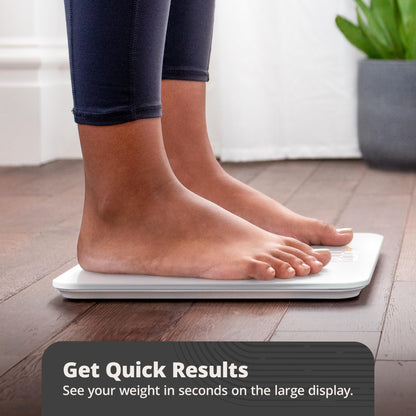 Greater Goods AccuCheck Digital Scale for Body Weight - Accurate Digital Bathroom Scale with High-Precision Sensors, Large Easy-to-Read Backlit Display, 400 lb Capacity, Auto Step-On (White)