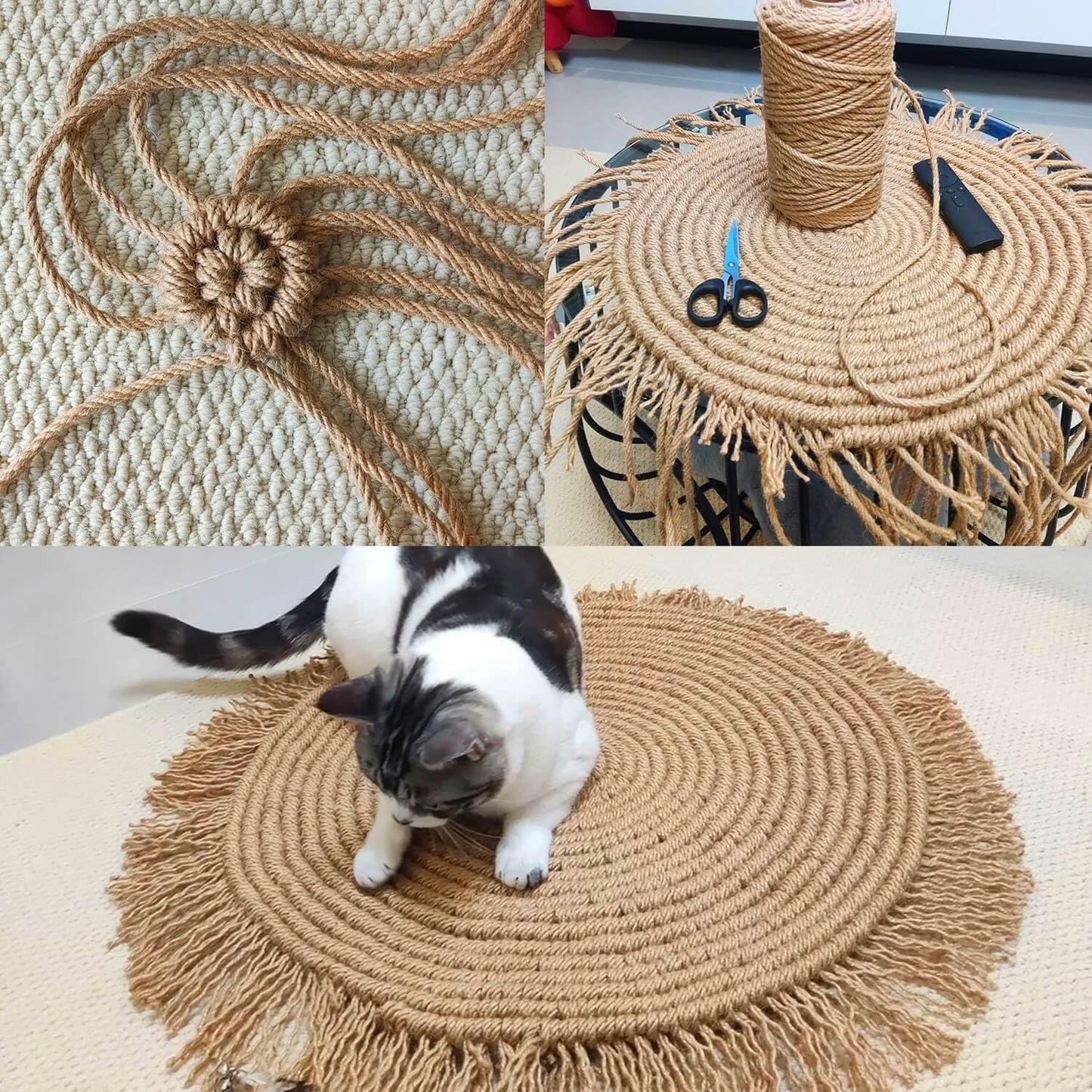 ILIKEEC 2-Pack Natural Jute Twine Rope, 5mm x 656ft Heavy Duty Sisal Hemp Rope for Crafts, Gardening, Cat Scratching Post, Bundling & Hanging, 328Feet/Roll