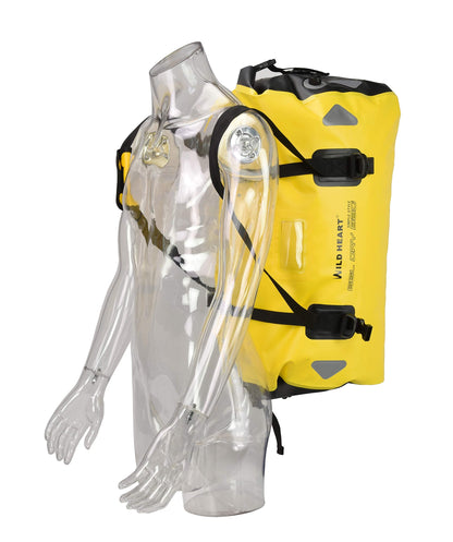 WILD HEART Waterproof Motorcycle Duffel Dry Bag PVC500D Double-bottom With Rope Straps and Inner Pocket 40L 66L 100L for Kayaking/Camping/Boating/Motorcycle/Hiking/Surfing (66L,Yellow)