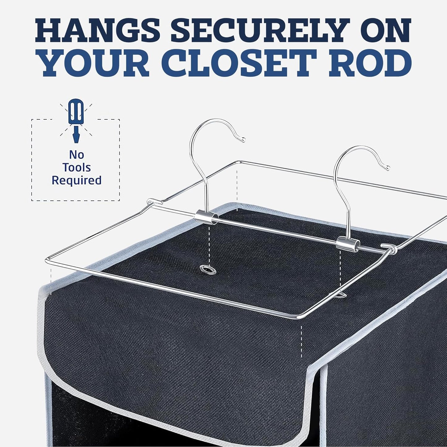 Closet 10-Shelf Closet ZOBER Hanging Organizer, - Hanging Storage Organizer Shelves for Clothes, Towels, Toys - College