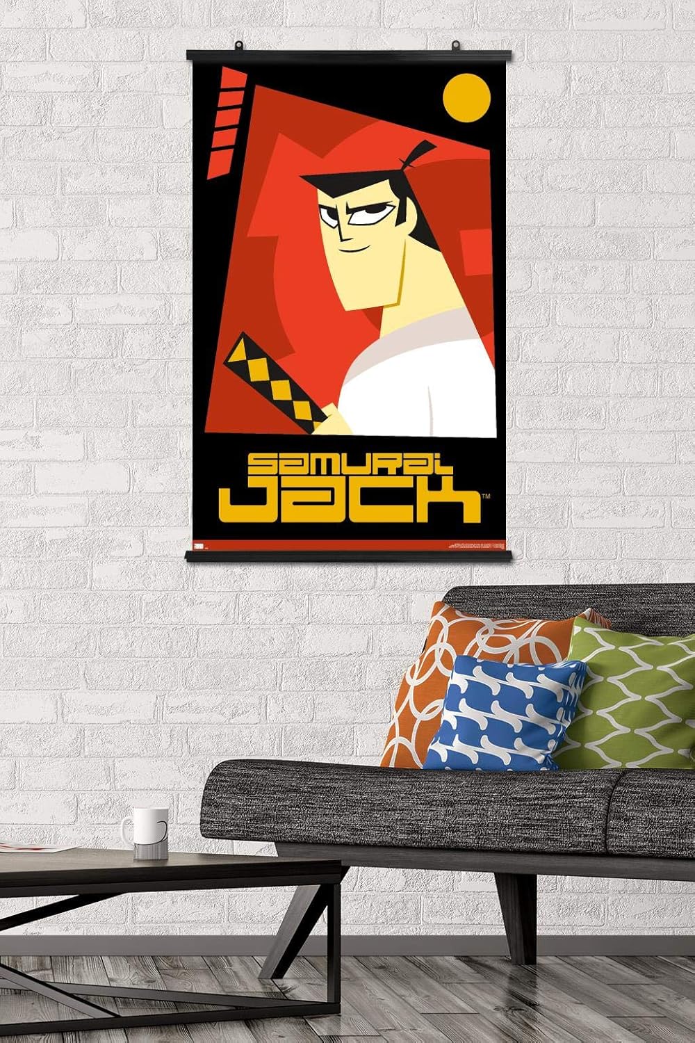 Trends International Samurai Jack Red Wall Poster, 34L x 22.4W, Premium Poster & Clip Bundle