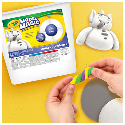 Crayola Model Magic White, 4‑Pack (8 oz Each), Teacher Must Haves & Classroom Essentials, Air‑Dry Modeling Material for Kids, Sculpting Craft Clay Alternative, Ages 3+