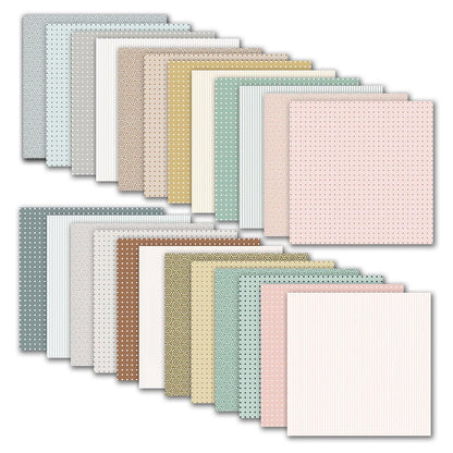 MerwDeeyt 48 Sheets Scrapbook Paper 12x12 In Decorative Craft Paper Packs, Double Sided Background Papers with Polka Dots and Spring Floral Pattern for Scrapbooking Greeting Cards Decor (Boho)