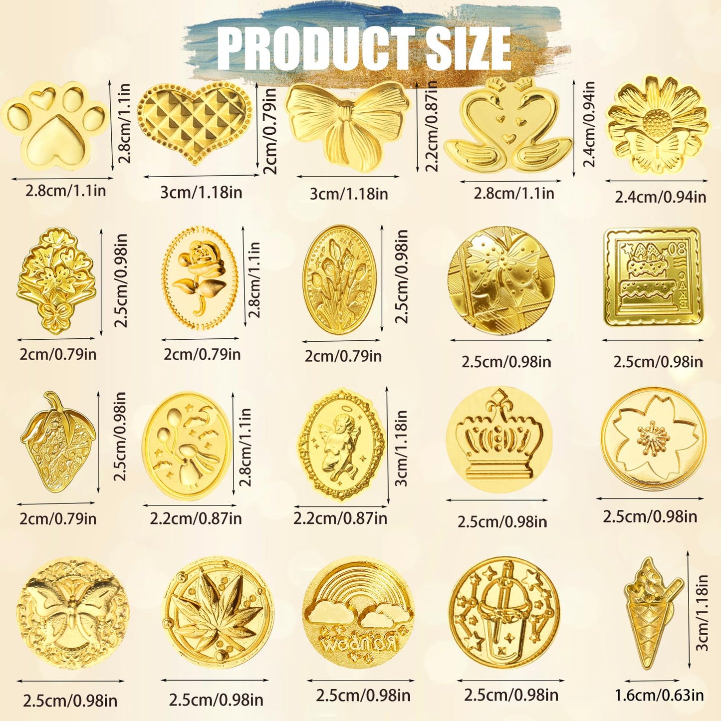 39Pcs Wax Seal Stamp Kit,Vintage Classic Sealing Wax Stamp Heads with Wooden Handle & Metal Wax Seal Molds and Spoon, with Envelope Greeting Card, for Gift Wrapping,Wedding & Party Invitations
