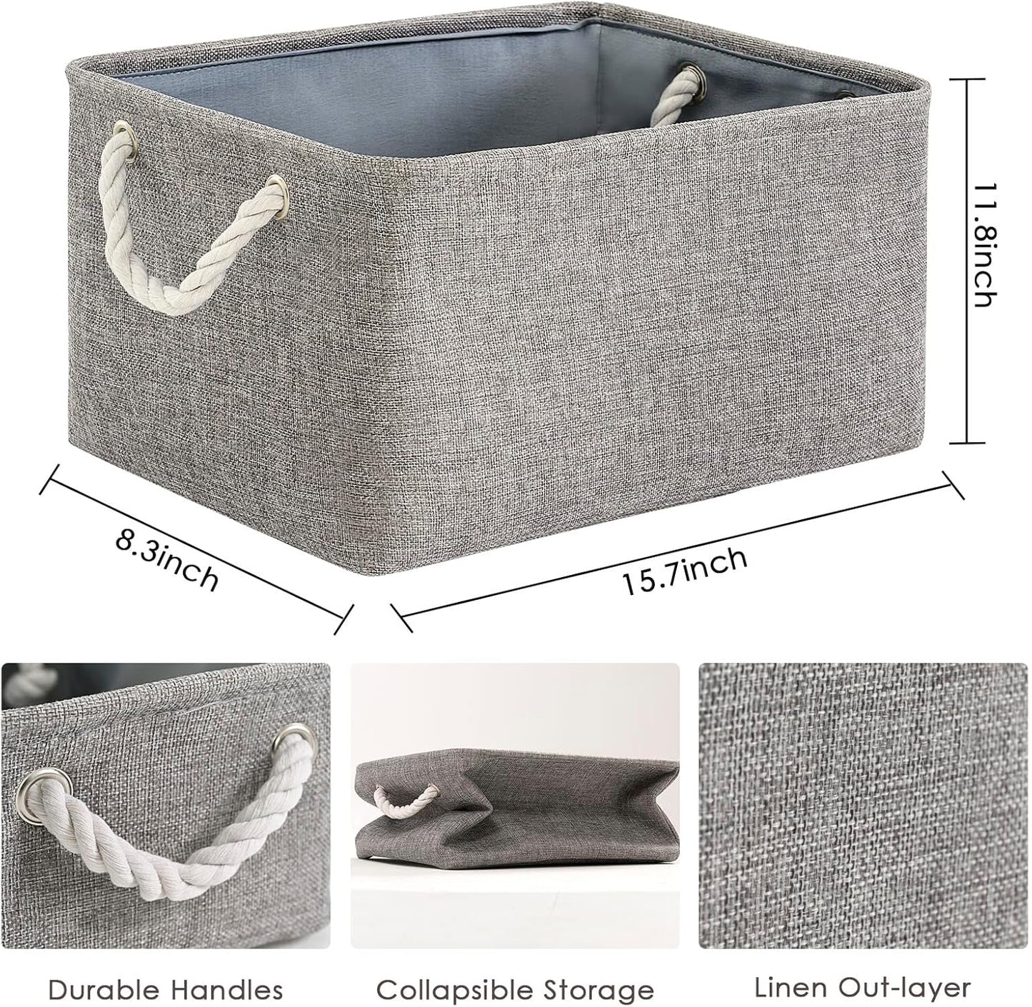 TheWarmHome Large Storage Bins - Fabric Storage Cubes for Organizing Shelves, Closet, Nursery, Laundry