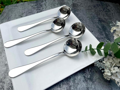 Long Handle Cupping Coffee Spoon, 6.1-inch Stainless Steel Demitasse Spoon for Dessert and Sugar