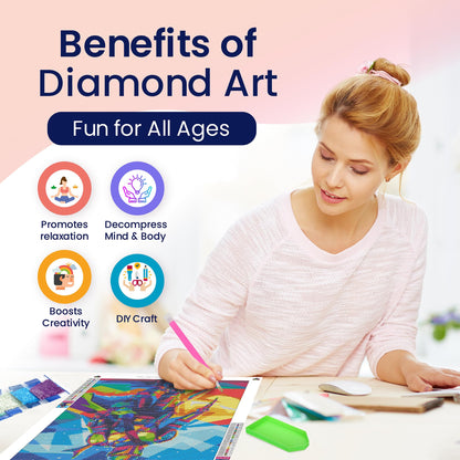Modern Merch Star Wars Diamond Art Kits for Adults, Mandalorian and Baby Yoda 5D Diamond Painting for Adults, DIY Star Wars Wall Art, Cross Stitch Gem Art, Full Round Drill 12x16in