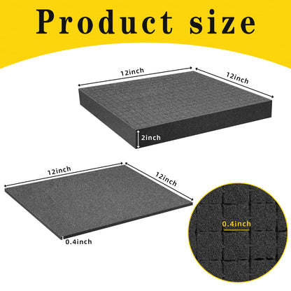 DECOHS 4 PCS Pick Apart Foam Insert- 2 Size Pick and Pluck Foam- Pluck Pre Cube Sheet Foams with Bottom Use for Board Game Box Cases Storage Drawer (Length 12 Inch)