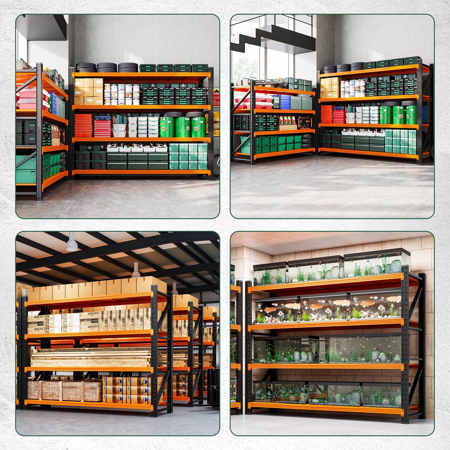Letaya 6000LBS Heavy Duty Storage Shelves,79" H Metal Garage Shelving Units,4 Tier Large Tall Industrial Shelving,Adjustable Utility Rack Shelf for Warehouse,Basement (Orange, 79" W x 24" D x 79" H)