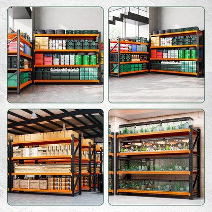 Letaya 6000LBS Heavy Duty Storage Shelves,79" H Metal Garage Shelving Units,4 Tier Large Tall Industrial Shelving,Adjustable Utility Rack Shelf for Warehouse,Basement (Orange, 79" W x 24" D x 79" H)