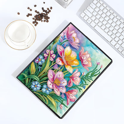 JISHSHAY Diamond Painting Notebook Journal Diamond Art Note Book Gem Art Sketch Book Gem Painting Diary Mosaic Kits for Adults Blank Notebook with Special Drills 14.5×21cm/5.7×8.26in Flower