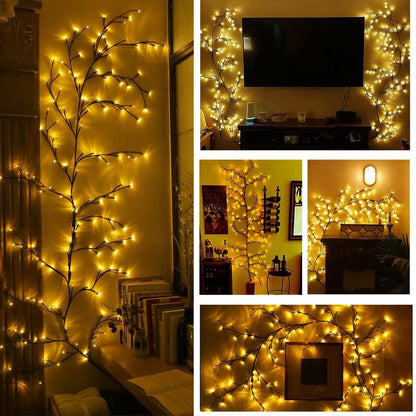 Enchanted Willow Vine Lights for Wall,Willow Vine Tree Branch Lights Decoration Gift,with 48 LED Light and Remote,8 Lighting Modes,for Bedroom Wall Doors Windows Wedding Christmas (47 Inch)