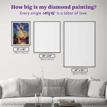 DIAMOND ART CLUB Starry Night - Night Music Diamond Painting Kit, Fun DIY Crafts for Adults, Square Diamond Art Canvas, 13" x 18" (33 cm x 46 cm)