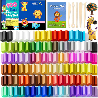 CiaraQ Polymer Clay Kit, Mini Modeling Clay Set for Kids/Beginners/Artist, 100 Colors