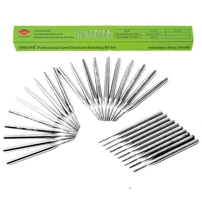 JINGLING 30 Pcs 1mm Diamond Drill Bits for Stone Ceramic Glass Lapidary Supplies 1/8 inch Shank for Dremel Tool Jewelry Making Kit