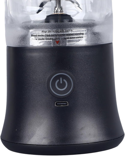 Portable Blender, 18000rpm 600ml Large Capacity Cordless Stainless Steel Blender with 6 Ultra Sharp Blades for Shakes