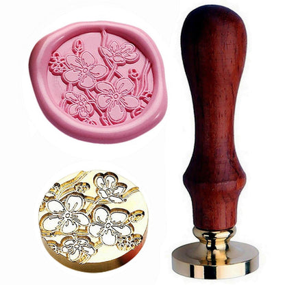 JUPPE 6pcs Flower Wax Seal Stamp Set, Cherry Blossom Rose Bell Orchid Branches Tulip Various Flowers Sealing Wax Stamp for Wedding Invitation, Envelopes, Party, Birthday, Christmas Card, Gift Wrap