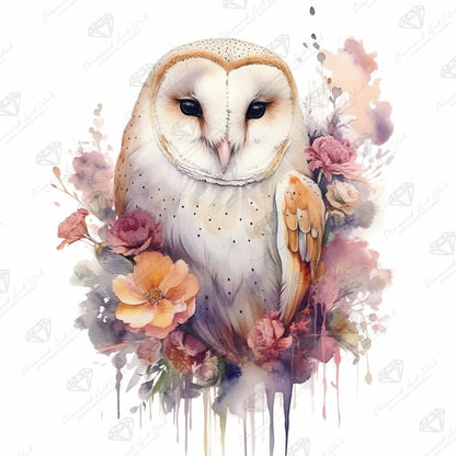 DIAMOND ART CLUB Austere - Owl Diamond Painting Kit, Fun DIY Crafts for Adults, Round Diamond Art Canvas, 13" x 13" (32.8 cm x 32.8 cm)