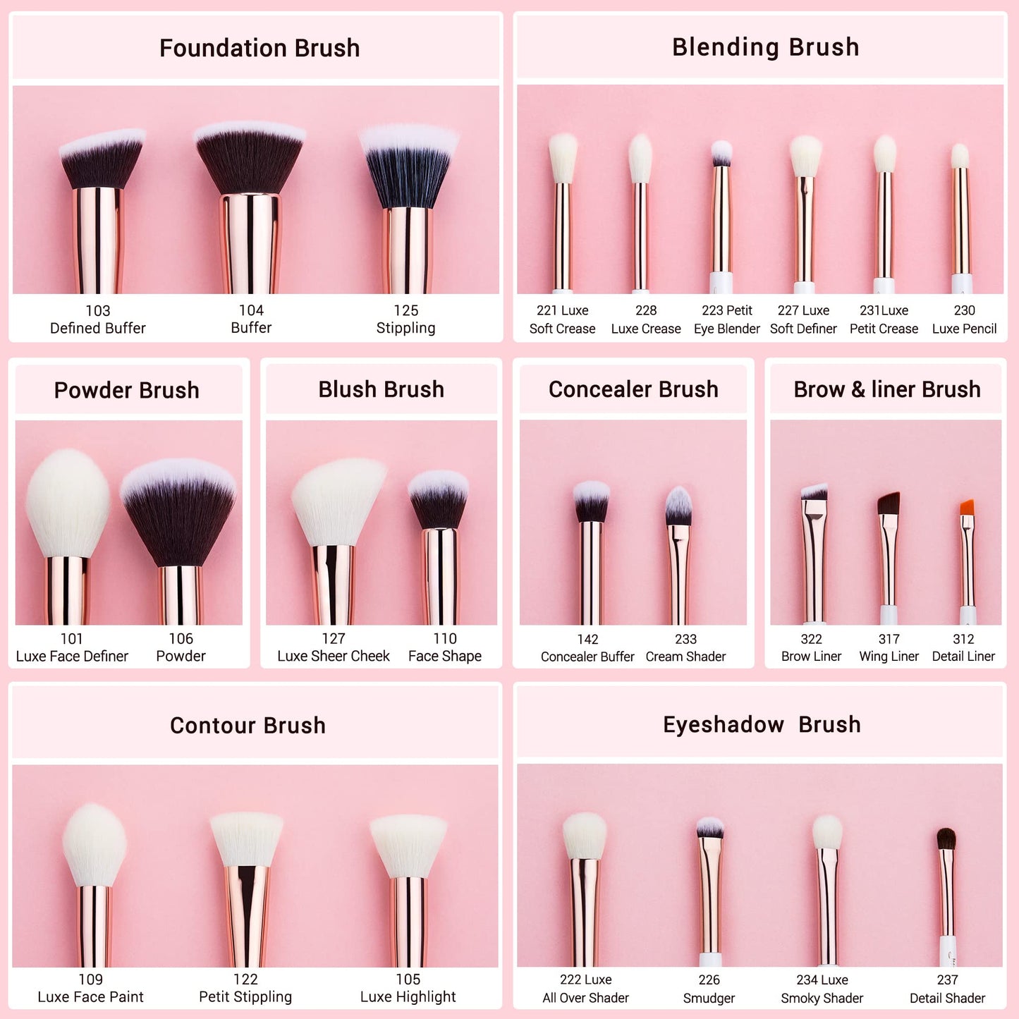 Jessup Brand 25pcs Professional Makeup Brush Set Beauty Cosmetic Foundation Powder Blusher Eyeshadow Blending Highlight Concealer Natural-Synthetic Hair Brushes Set (Pearl White/Silver)