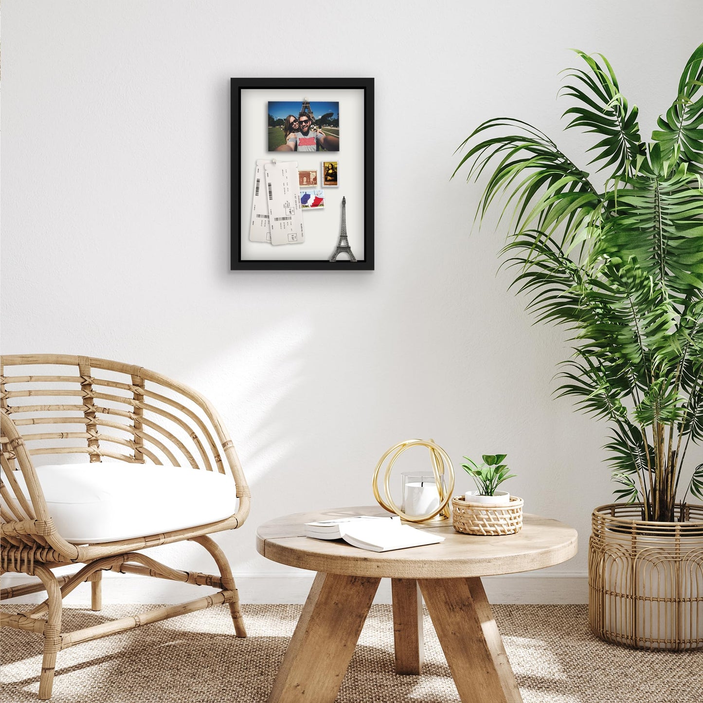 Americanflat 12x16 Shadow Box Frame with Polished Plexiglass - Silhouette Collection - Large Shadow Box Display Case for Tabletop and Wall Display - Black with Soft Felt Back