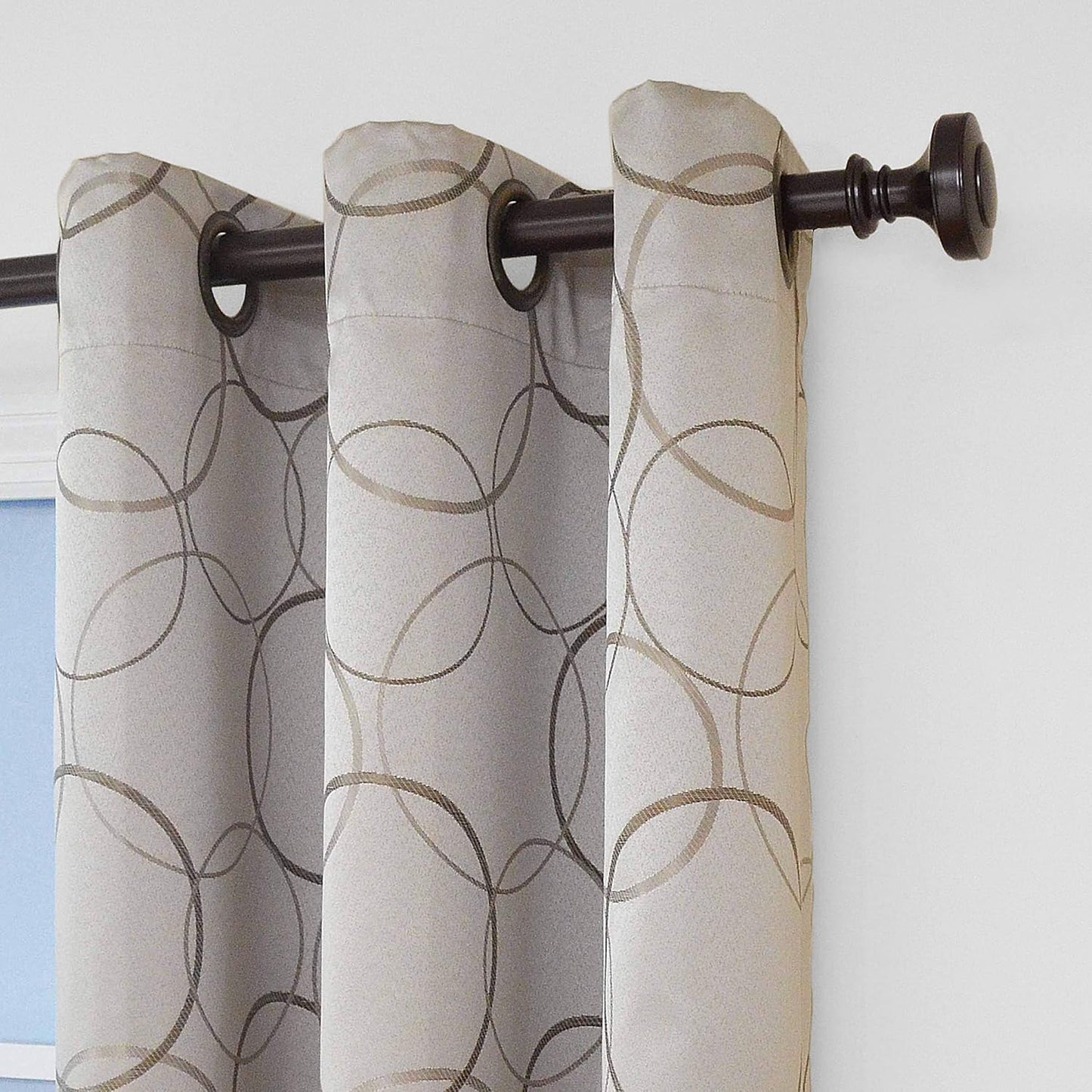 ECLIPSE Meridian Modern Blackout Thermal Grommet Window Curtain, Linen, 42 in x 84 in, 1 Panel for Bedroom or Living