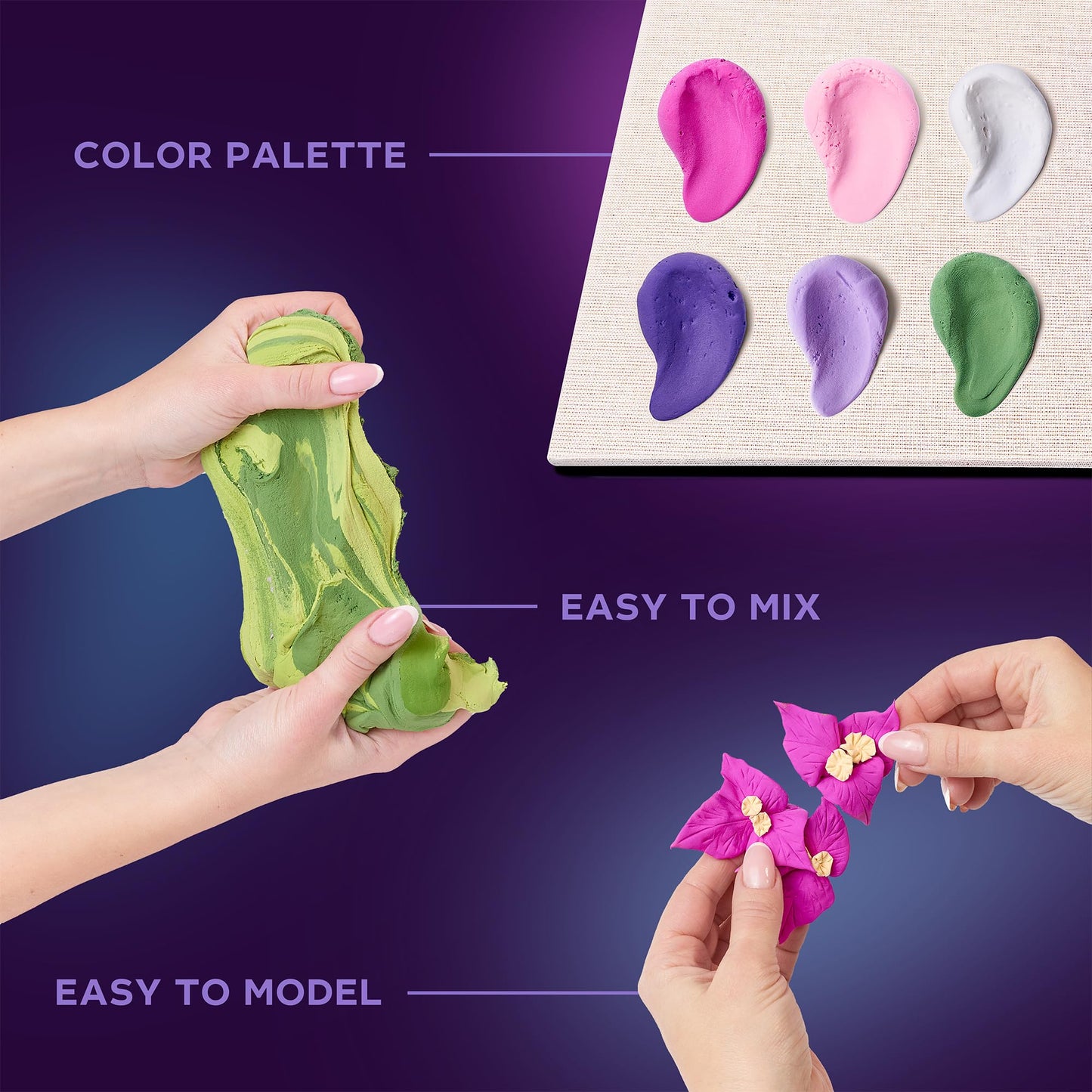 Air Dry Clay | Art Kit Inspiration | Succulents Art Set 3D for Home Wall Decor | Craft Кits for Adults and Teen | Craft Box with Modeling Clay for Succulents Fun Stuff Hobby Кits Succulent DIY Кits