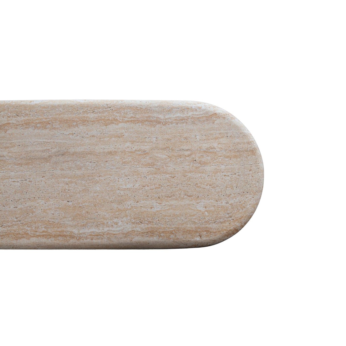 Creative Co-Op Lightweight Eco Stone Rectangle Indoor/Outdoor Table with Travertine Finish, Buff Color