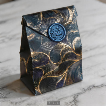 Mceal Wax Seal Stickers - 50 Pcs Plum Blossom Scholar’s Ink 3D Embossed Stickers with Strong Adhesive 30mm/1.18Inches Diameter for Invitation Gift Wrapping Christmas Holiday