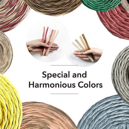 GoDear Design 371 Yards Paper Raffia Ribbon, 3 mm Wide Twisted Natural Ribbon Paper String, Paper Twine Craft String for Gift Wrapping Packing, Raffia Yarn for Crocheting DIY Décor, Coral Orange