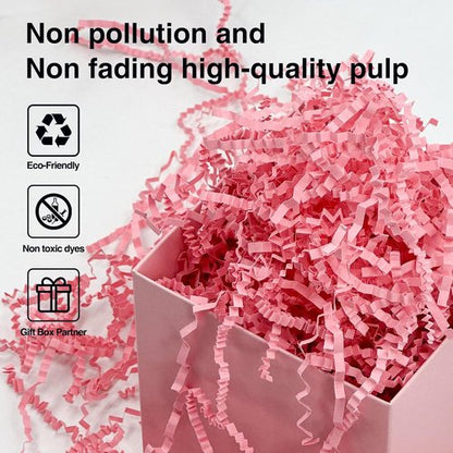 Corlcol Crinkle Paper Filler - 200g (7oz) Pink Shreds for Gift Baskets, Weddings & Holidays