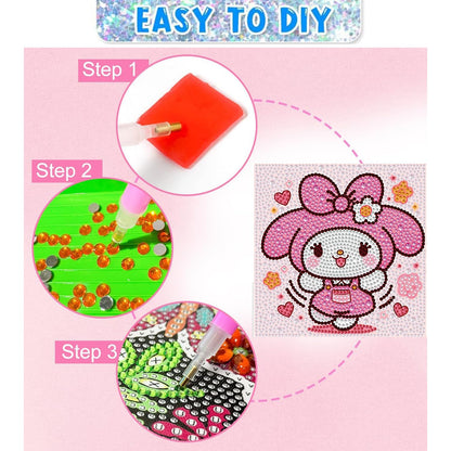 YSUNETER Diamond Painting Kits for Kids Beginner - 4 Pack DIY 5D Full Drill Diamond Art Kits for Children, Cute Animals Round Crystal Rhinestone Gem Art Crafts Home Wall Art Decor 5.9 x 5.9 Inches