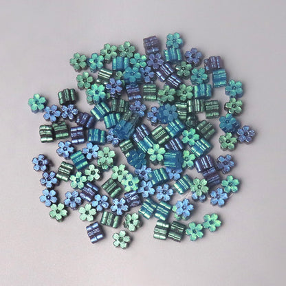 Fsalisa Sealing Wax Beads Cherry Blossom 115pcs for Stamp Sealing, Christmas Cards, Envelopes, Wedding Invitations, Wine Packages, Gift Wrapping (Peacock Blue)