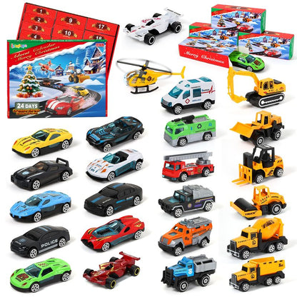 Advent Calendar 2025 for Kids, 24 Days Christmas Countdown Calendar with Die-cast Cars for Toddler Boys, Christmas Advent Calendars Cars Set, Classroom Prizes Xmas Holiday Party Favor Gift for Kids
