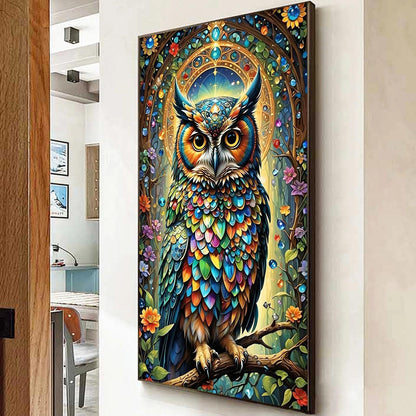 JATOK Large Diamond Art Kits for Adults, Full Round Drill Owl 5D Diamond Painting Kits for Beginners, DIY Gem Art Crafts Picture for Gift Home Wall Decor, 40x70cm/15.7x27.5inch
