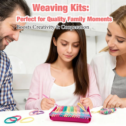Funria 800 PCS Weaving Loom Refill Loops Adults Elastic 8 Colors Durable Pot Holder Loom Kit for DIY Craft Projects Potholder Making Rainbow Color