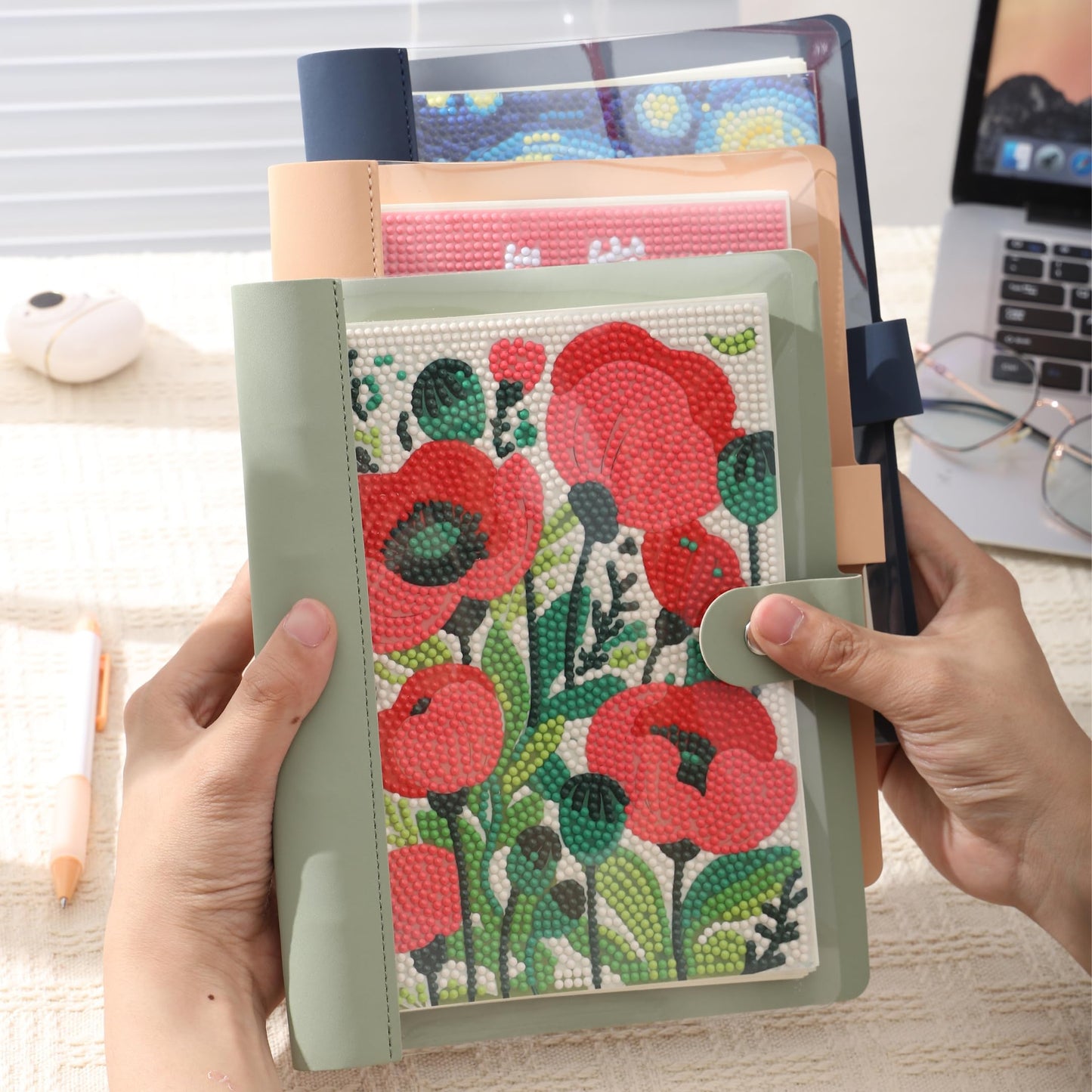 Party Ready DIY Diamond Art Journal Binder Book Cover Kit – Diamond Painting DIY Cover, Sparkling Rhinestone Mosaic Craft Project, Handmade Bling Journal for Adults & Teens