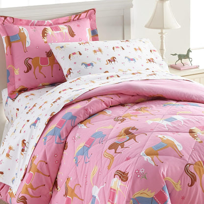 Wildkin 100% Cotton Kids Pillowcase - Soft, Breathable Standard Size (20x30) - Horses