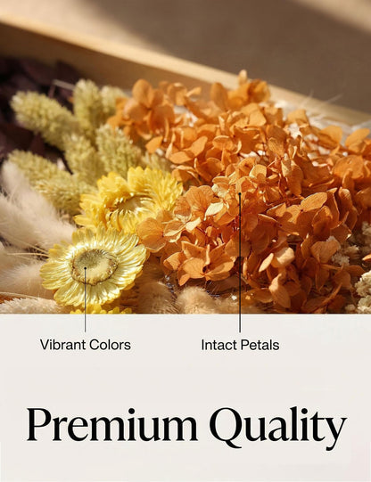 apmunik DIY Dried Flower Set, Bulk Dried Flowers Bouquet, Dried Flower Vase Arrangement, Autumn Decoration,Dried Flowers with Stems. (Fall)