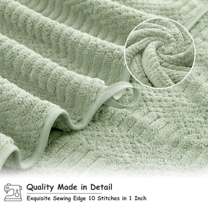 18 Set-6 Sheets,6 Towels,6 Set Pcs Green Woven Family Towels Bath Hand Washcloths Soft Polyester Towels Absorbent