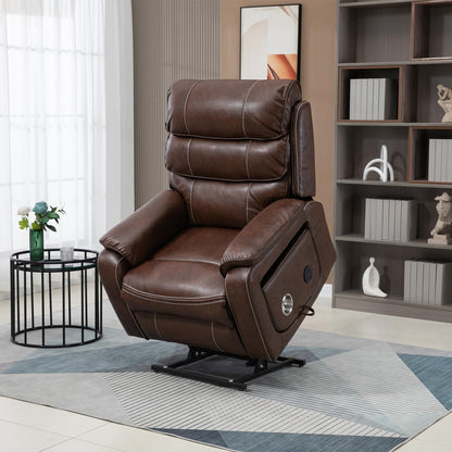 Oversized Electric Lift Chair Versatile Power Recliner Chair 180° Infinite Reclining Armchair for Adults with Massgae,Cupholder,USB-C Ports,Wireless Charging