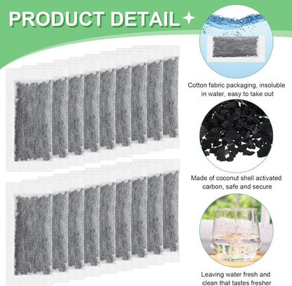 24 Packs Activated Charcoal Distiller Filters - Coconut Shell Activated Carbon Filter Sachets for Countertop Models