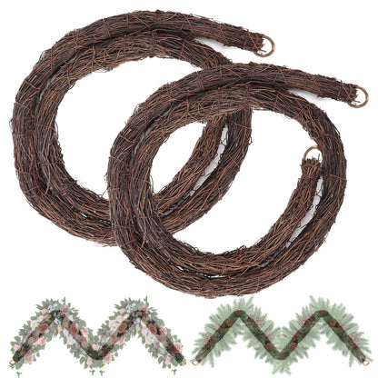 Temfmy Natural Grapevine Garland 6 FT - DIY Crafts Grapevine Vine Twig Wreath Making Supplies for Decors - 2 Pack