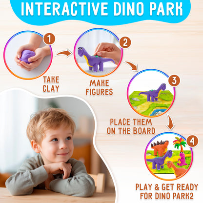 Mr.Klay Air Dry Modeling Clay for Kids - Dinosaurs DIY Art and Crafts Modeling Kit with Tools - Interactive Magic Molding Clay - Creative Learning Educational Toys for Kids
