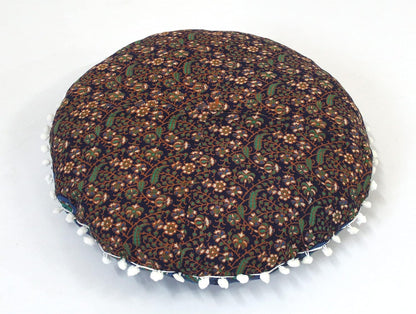 22 Inches Round Mandala Floor Pillow Cover Seating Cushion Throw Cover Hippie Decorative Bohemian Ottoman Pouf Cover