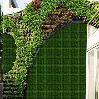 Baluue Artificial Moss Wall Panels 11.81 Inch Faux Green Wall Decor 2-Pack for Indoor Outdoor Landscape Plant Accent Easy Install Micro Moss Backdrop