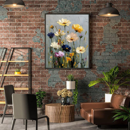 Flower Paint by Numbers for Adults with Framed Canvas - with Wooden Easel, Paint by Number on Canvas Flowers, DIY Acrylic Oil Painting Kits with Brushes Nice Gift Box for Home Wall Decor (16x20 inch)