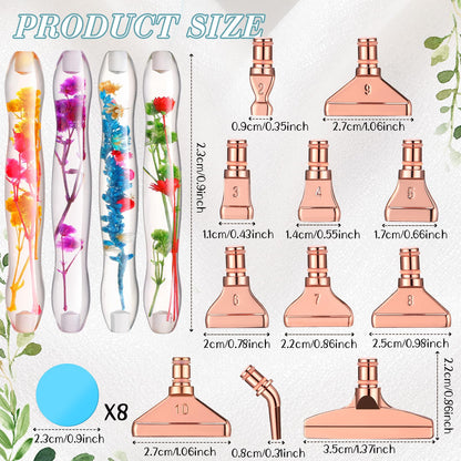 Geyoga 23 Pcs Flower Diamond Painting Art Drill Tool Pen Kits Resin for Adults with Rose Gold Pen Tips Preppy DIY Diamond Arts Pens Accessories Nail Art Embroidery Decoration