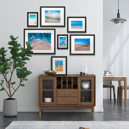 7 Pack Picture Frames Collage Wall Decor, Gallery Wall Frame Set for Wall Mounting or Tabletop Display, Multi Sizes Including 16x20-1, 11x14-2, 8x10-2，5x7-2 Family Photo Frames,Made of Solid Wood，Black