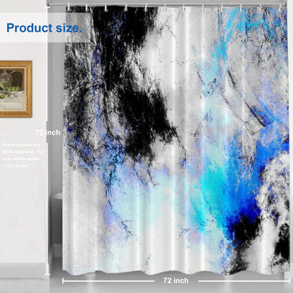 Shrahala 72x72 Inch Abstract Grey and White Shower Curtain, Waterproof Fractal Designs for Bathroom with Grommets