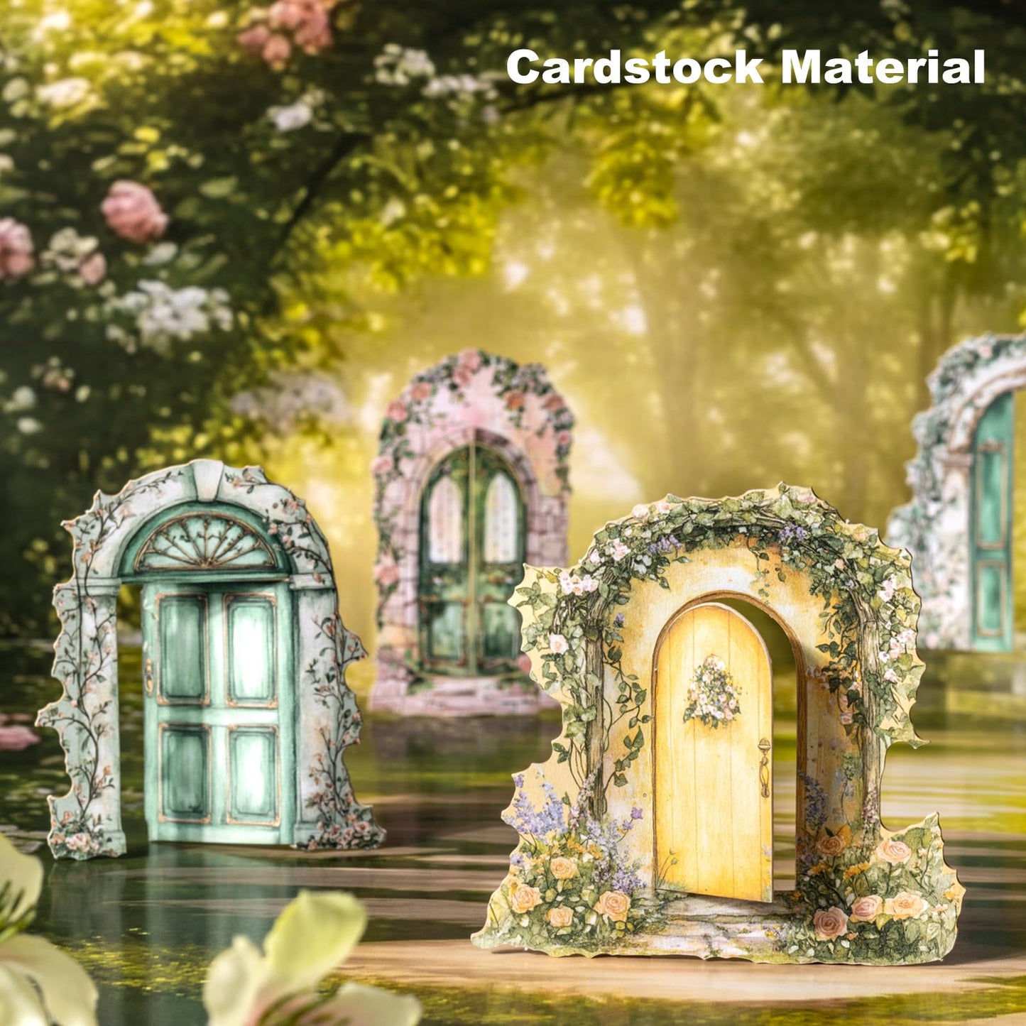 AuriicLeaf Pop-up Door Cardstock Sticker Set, 60PCS Fantasy Portal Stickers for Scrapbooking, Journaling, DIY Crafts and Planner Decoration